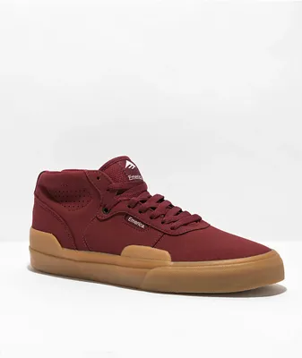 Emerica Pillar Burgundy & Gum Skate Shoes