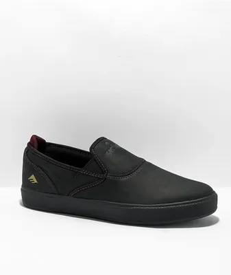 Emerica Wino G6 Black & Red Slip-On Skate Shoes