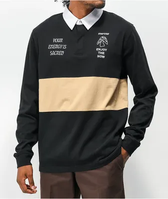 Empyre Blocked Black & Tan Rugby Shirt