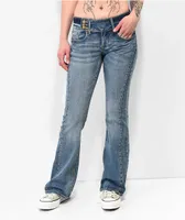 Empyre Britt Y2K Blue Low Rise Flare Jeans