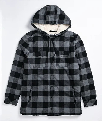 Empyre Cain Grey & Black Hooded Flannel Shirt
