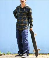 Empyre Chancer Blue & Yellow Hooded Flannel Shirt
