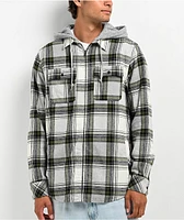 Empyre Chancer Green Hooded Flannel Zip Shirt