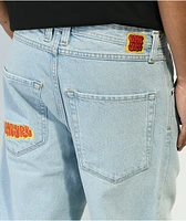Empyre Colby Embroidered Loose Fit Light Wash Denim Skate Jeans
