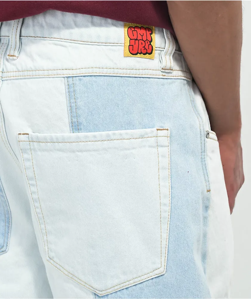 Empyre Color Blocked Light Blue Skate Jeans