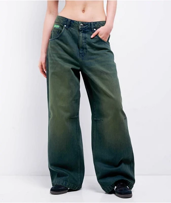 Empyre Extent Willow Black Wash Low Rise Wide Leg Jeans