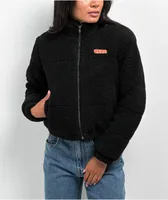 Empyre Flynn Black Crop Top Puffer Fleece