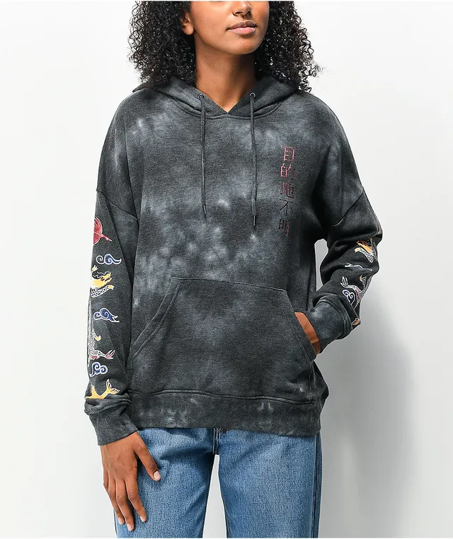 Empyre Tie Dye Hoodie With Butterfly Empyre Fredia Foil Fish Black