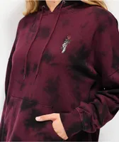 Empyre Fredia Skeleton Hand Burgundy & Black Hoodie