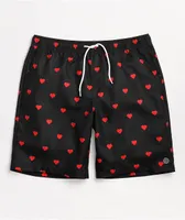 Empyre Grom Hearts Black & Red Board Shorts