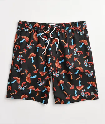Empyre Grom Mushrooms Black Board Shorts