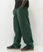 Empyre Johnny Poplin Loose Fit Green Elastic Waist Corduroy Skate Pants