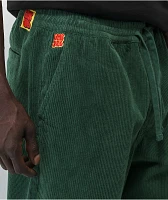 Empyre Johnny Poplin Loose Fit Green Elastic Waist Corduroy Skate Pants