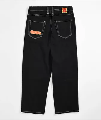 Empyre Kids Embroidered Loose Fit Black Denim Skate Jeans