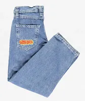 Empyre Kids Embroidered Loose Fit Blue Denim Skate Jeans