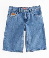 Empyre Kids Loose Fit Blue Denim Skate Shorts