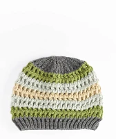Empyre Kyle Green & Grey Crochet Skull Cap Beanie