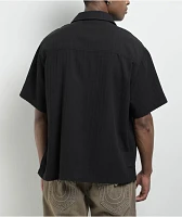 Empyre Lenny Embroidered Black Button Up Shirt