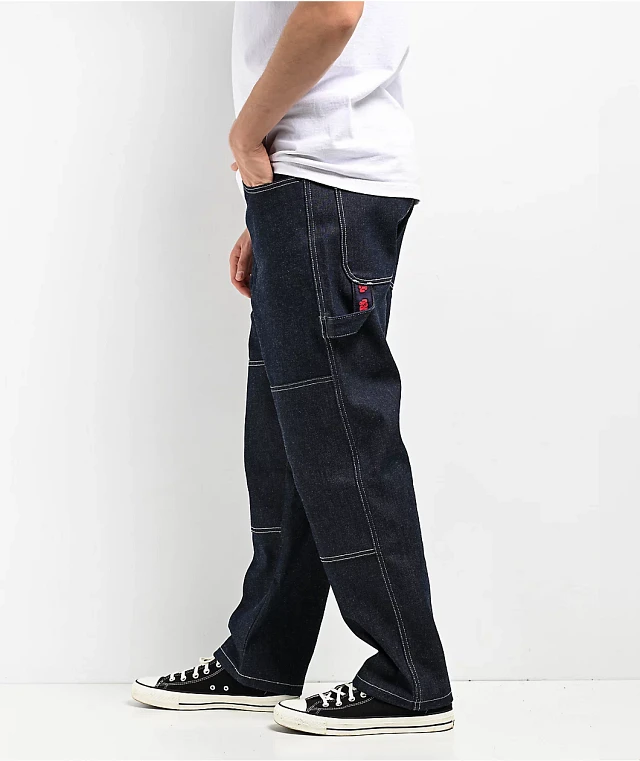Empyre Dark Jeans With White Stitching Empyre Loose Fit