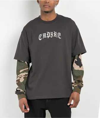 Empyre Loose Screw Charcoal & Camo 2fer Long Sleeve T-Shirt