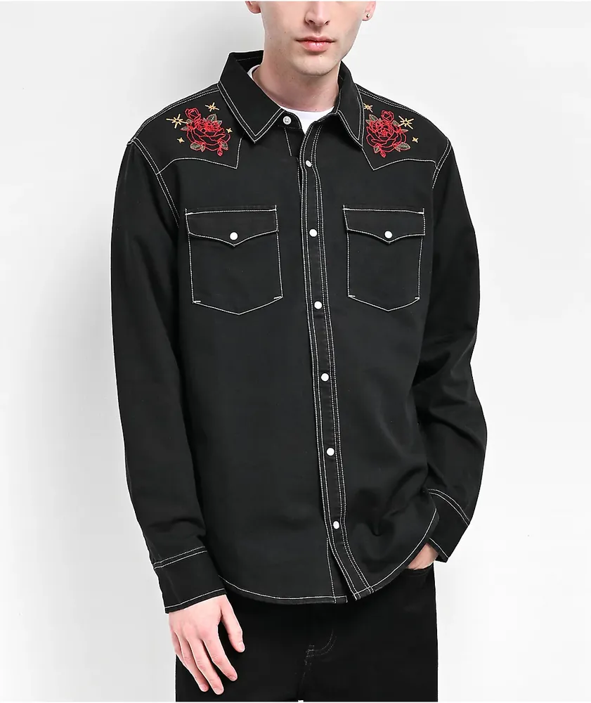 Empyre Outlaw Denim Black Button Down Shirt