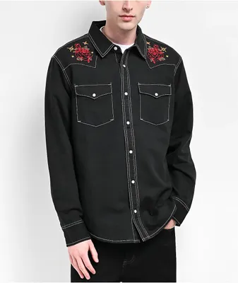 Empyre Outlaw Denim Black Button Down Shirt