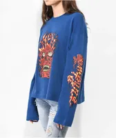 Empyre Reelah Flame Skull Blue Long Sleeve T-Shirt