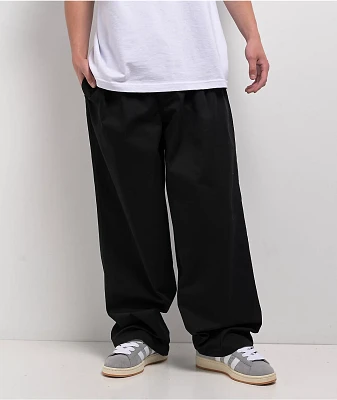 Empyre School Black Ultra Wide Skate Pleated Chino Pants