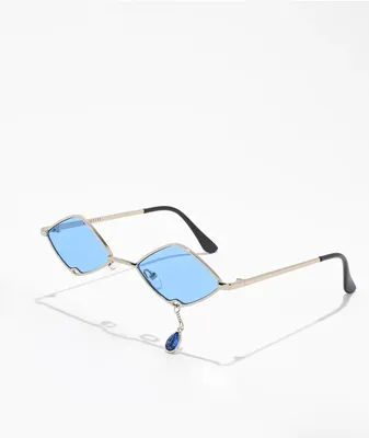 Empyre Shine Diamond Jewel Blue Sunglasses