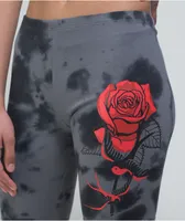 Empyre Sidra Rose Black & Grey Tie Dye Bike Shorts