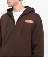 Empyre Sk8 Graffiti Logo Brown Zip Hoodie