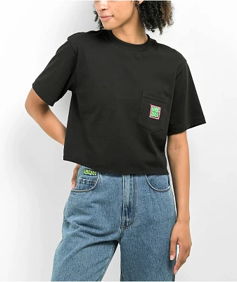 Empyre Stacked Logo Black Crop T-Shirt