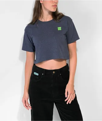 Empyre Stacked Logo Blue Crop T-Shirt