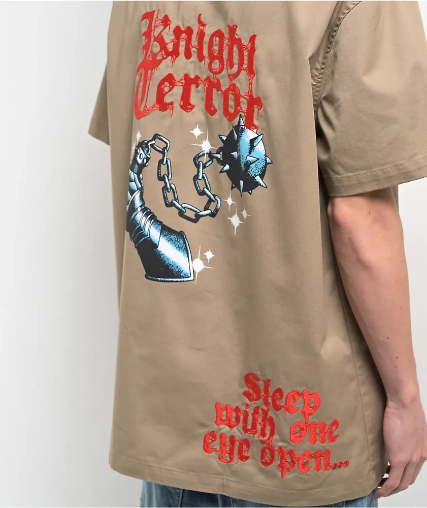 Empyre Swarm Woven Tan Short Sleeve Shirt