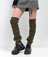 Empyre Tempest Caramel & Olive Stripe Leg Warmers