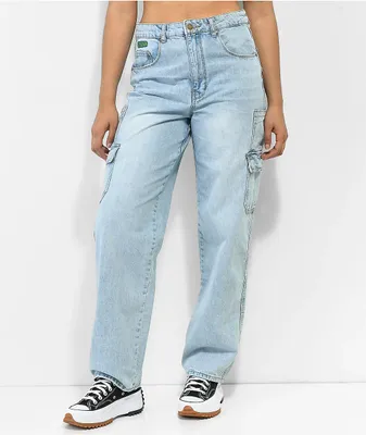 Empyre Tori Light Blue Wash Cargo Skate Jeans