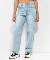 Empyre Tori Light Blue Wash Cargo Skate Jeans