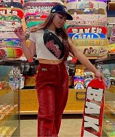 Empyre Tori Pleated Wine Corduroy Skate Pants