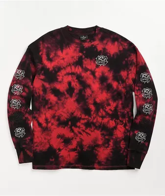 Empyre Velma Rose Black & Red Tie Dye Long Sleeve T-Shirt