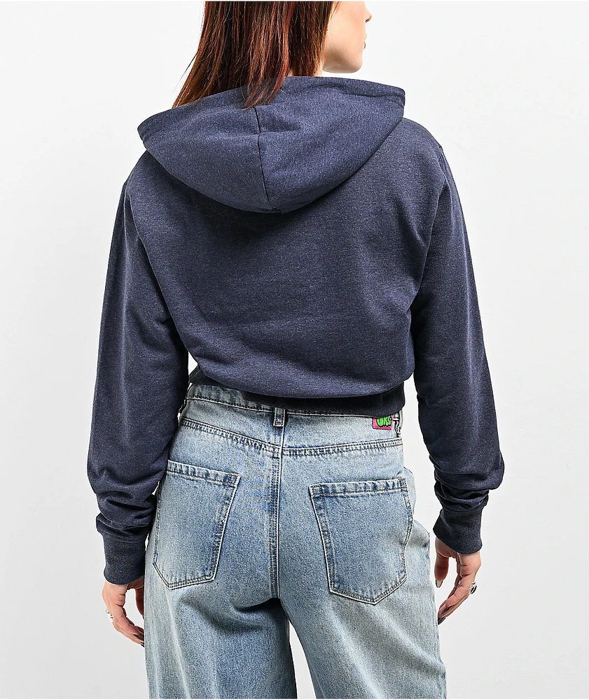 Empyre With Love Blue Crop Zip Hoodie