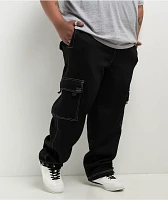 FB County Contrast Black Cargo Sweatpants
