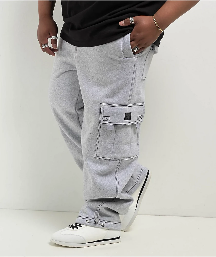 FB County Contrast Grey Cargo Sweatpants