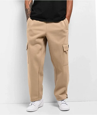 FB County Khaki Heavyweight Baggy Cargo Sweatpants