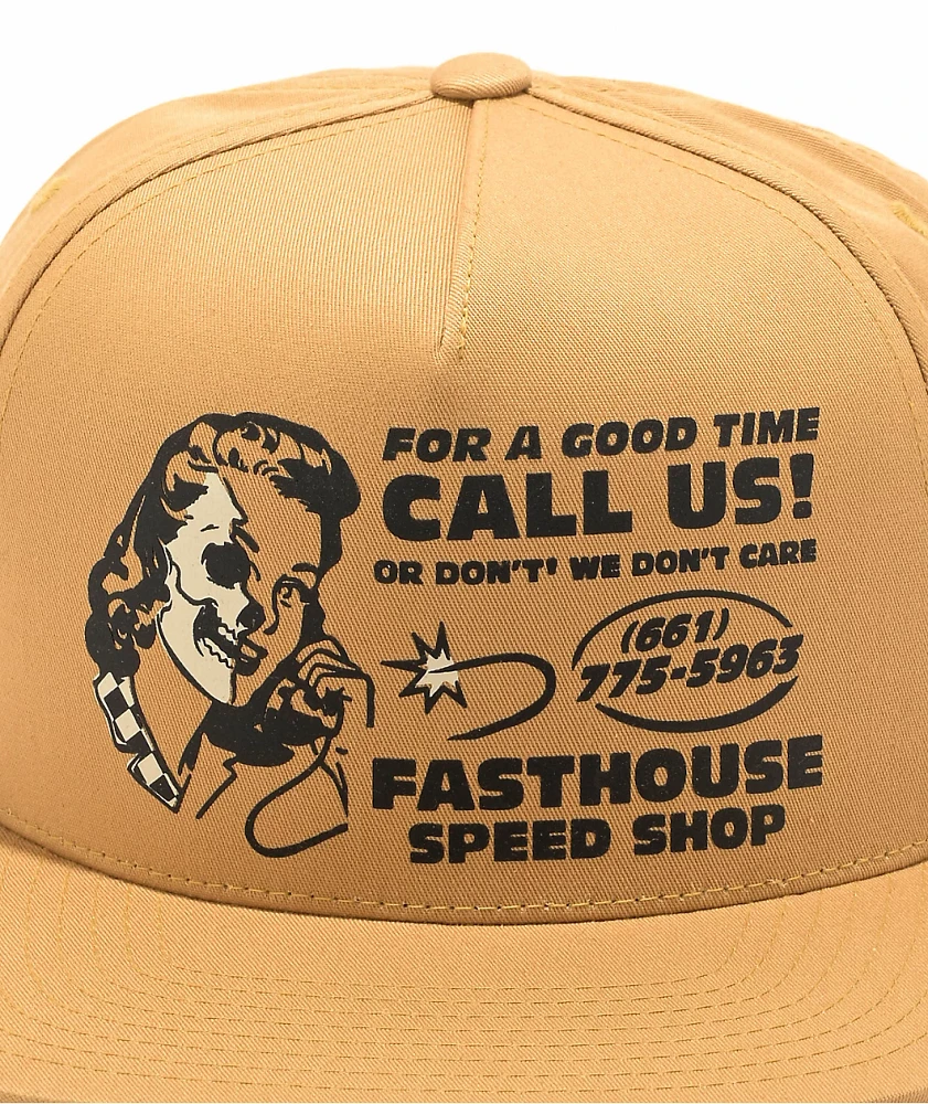 Fasthouse Call Us! Brown Snapback Hat