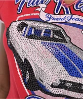 Ford x True Religion Crystal Mustang Aurora Red Crop T-Shirt