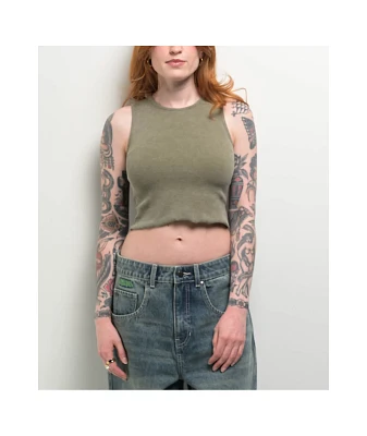 Freeworld Laney Green Wash Crop Tank Top