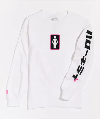 Girl x Hello Kitty Tokyo Speed White Long Sleeve T-Shirt