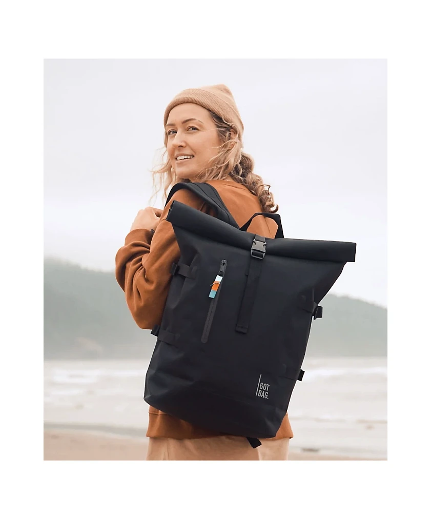Got Bag Rolltop Lite Monochrome Black Backpack