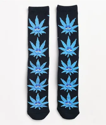 HUF Green Buddy Strains Navy Crew Socks