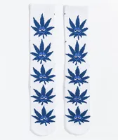 HUF Green Buddy White Crew Socks